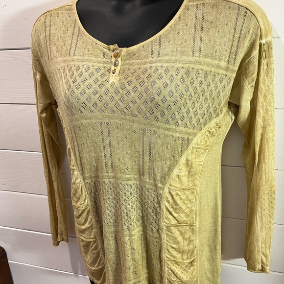 💛 ELISA CAVALETTI XL Yellow Textured Knit Top - Picture 10 of 12